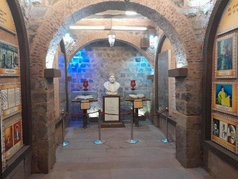 Ghalib Ki Haveli memorial museum interior in Old Delhi