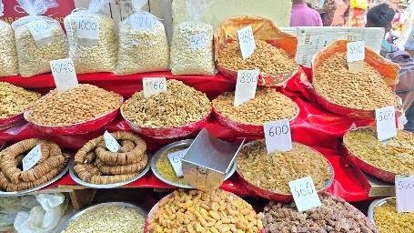 Spices displayed at Khari Baoli market in Old Delhi
